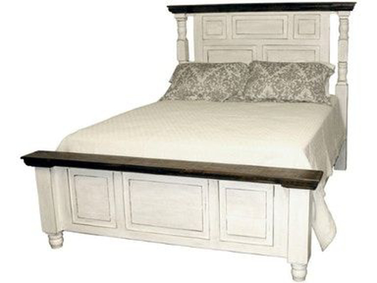 Picture of RUSTIC MOUNTAIN LAKE WEATHERED WHITE QUEEN BED - MD772