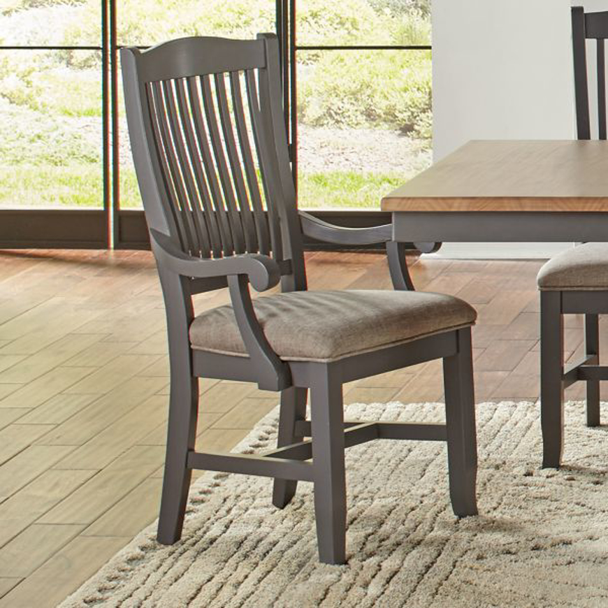 Picture of SLATBACK ARM CHAIR - UPH SEAT