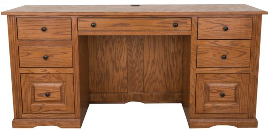 Picture of Oak Double Pedestal Desk
