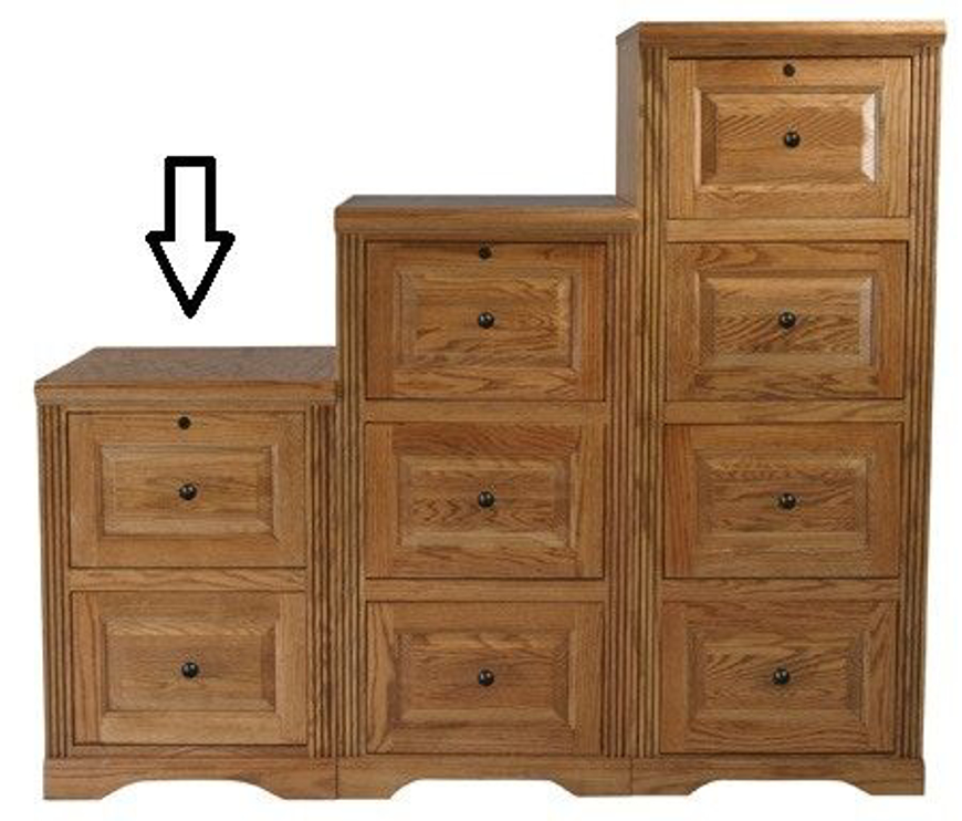 Picture of Oak 2 Drawer File Cabinet