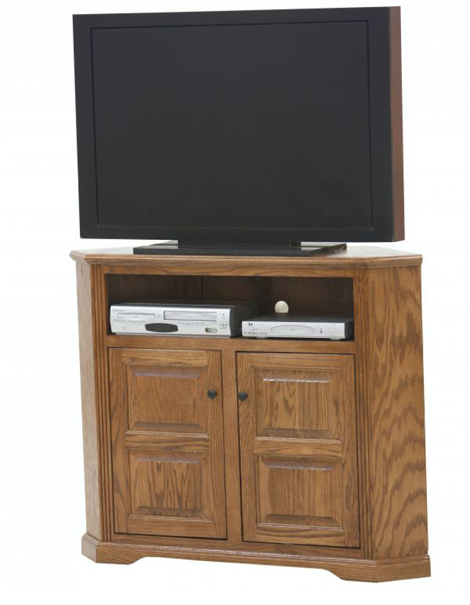 Picture of Oak Tall Corner TV Stand