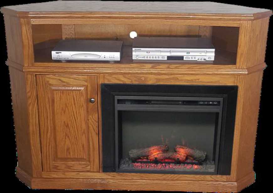 Picture of Oak Tall Crv Crnr Fireplace TV