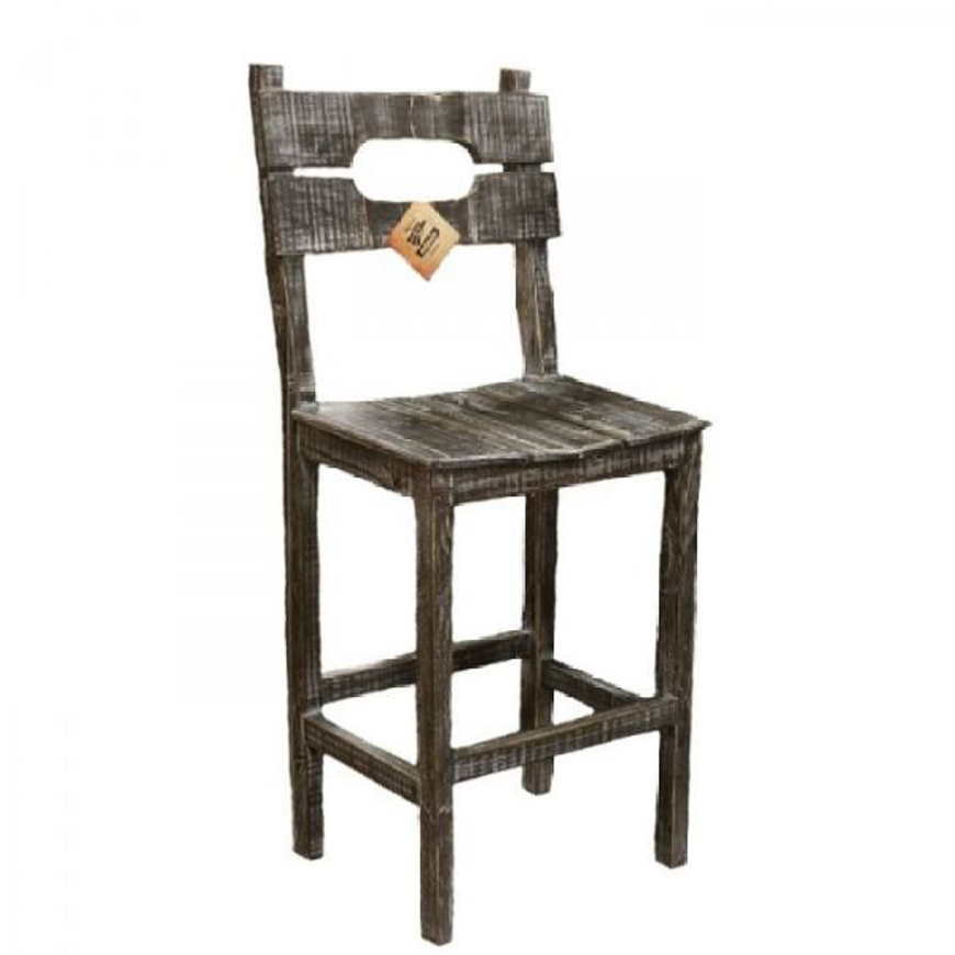 Picture of RUSTIC 30" WOOD SEAT BARNWOOD BARSTOOL - MD1062