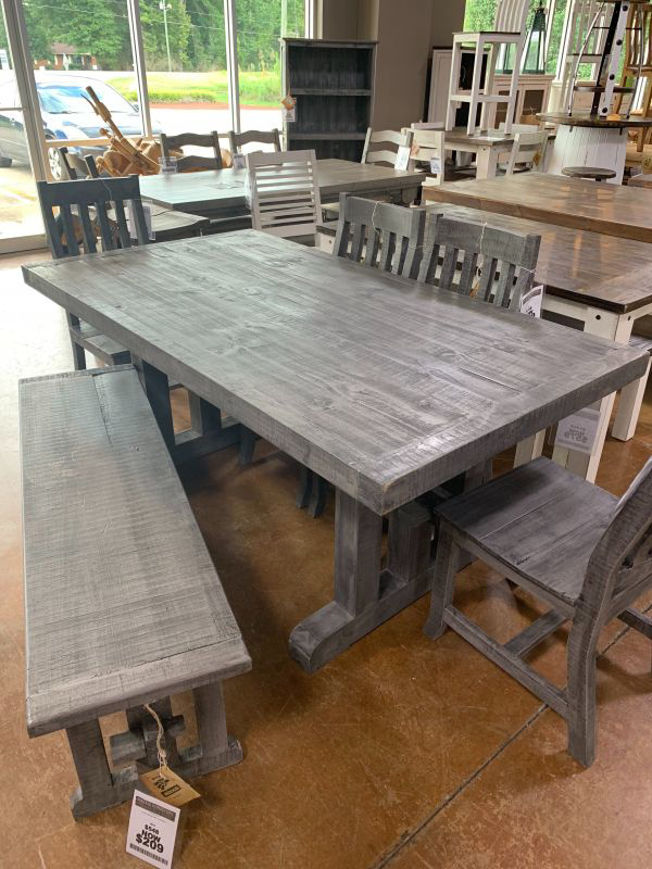 Picture of RUSTIC 6' LINES TABLE CHARCOAL GRAY - MD459