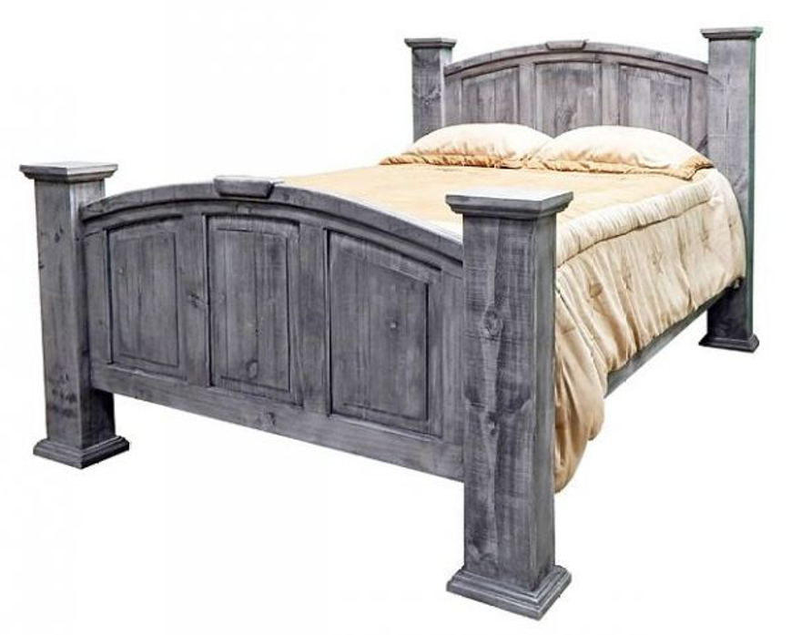 Picture of RUSTIC CHARCOAL GRAY QUEEN MANSION BED - MD781