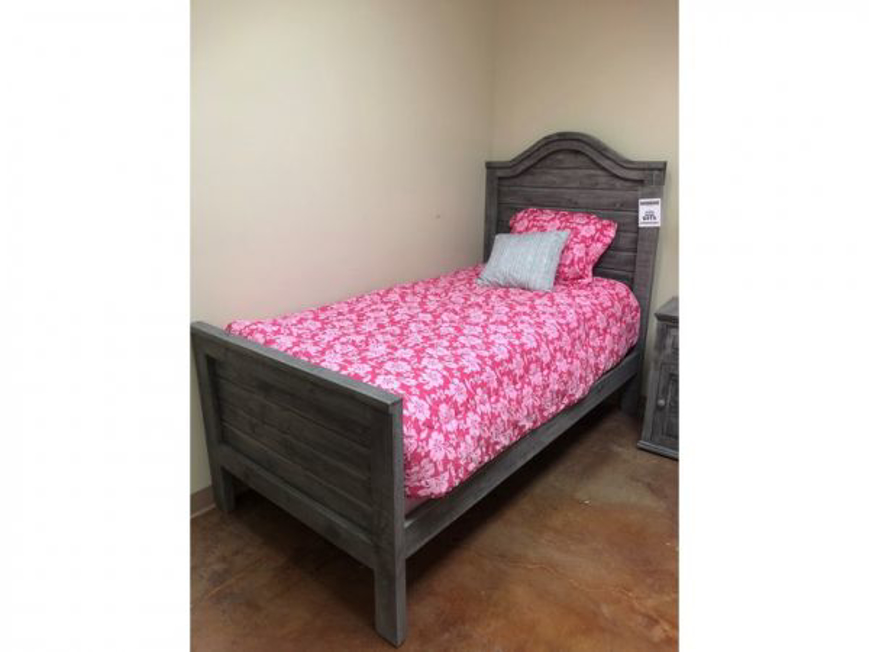 Picture of RUSTIC CURVED GRAY RANCH BED TWIN - MD792