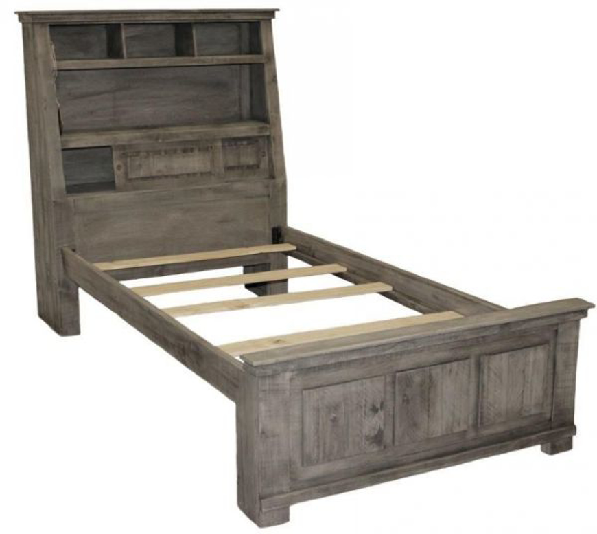 Picture of RUSTIC CHARCOAL JUMBO TWIN BED WITH DOORS - MD801