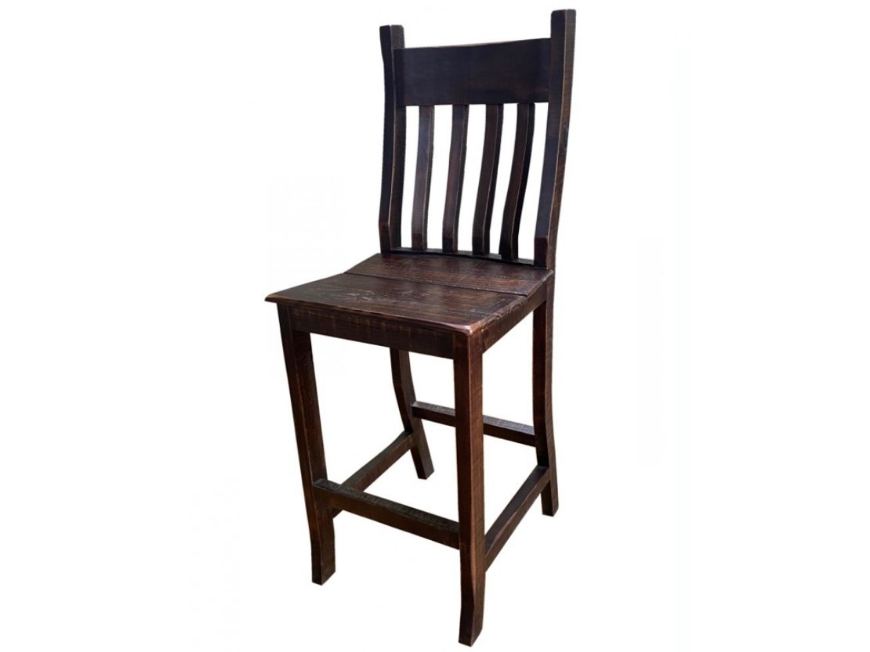 Picture of RUSTIC BARSTOOL WITH BACK - WO125