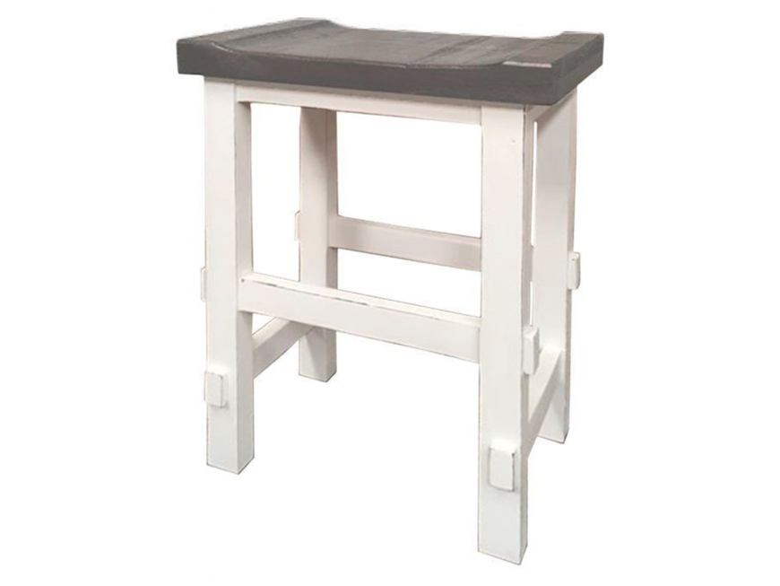 Picture of RUSTIC WHITE W/GRAY TOP 29" STOOL - MD612