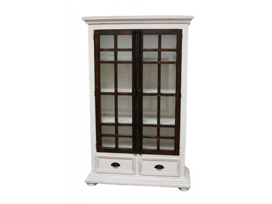 Picture of RUSTIC LARGE CABINET WITH RECLAIM BROWN DOORS WHITE INSIDE - MD500