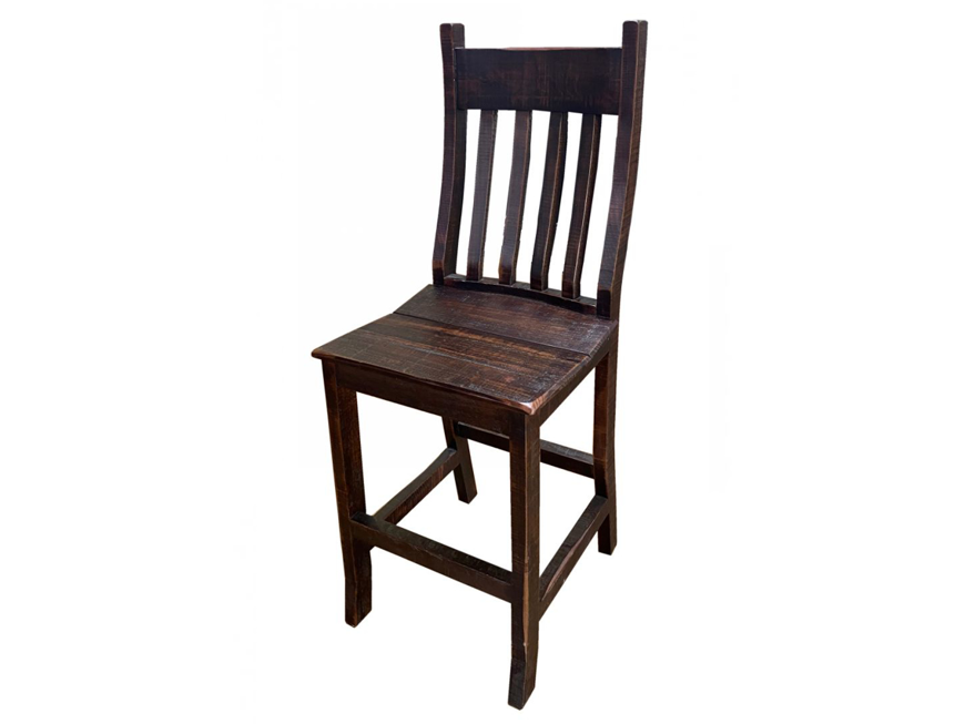 Picture of RUSTIC COUNTER STOOL WITH BACK - WO122