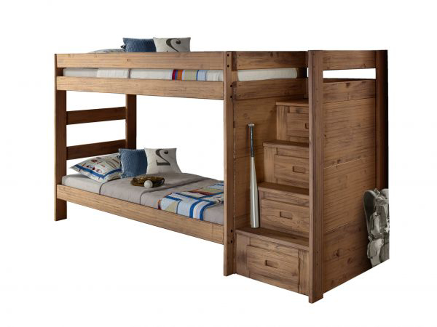 Picture of Twin/Twin Reversible Staircase Bunk Bed w/Drawers