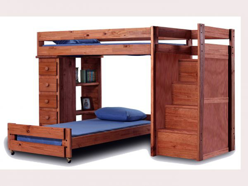 Picture of Twin/Twin Reversible Staircase Loft Bed
