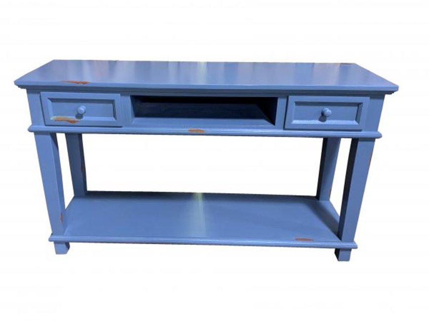 Picture of RUSTIC SOFA TABLE ANTIQUE BLUE - TE1