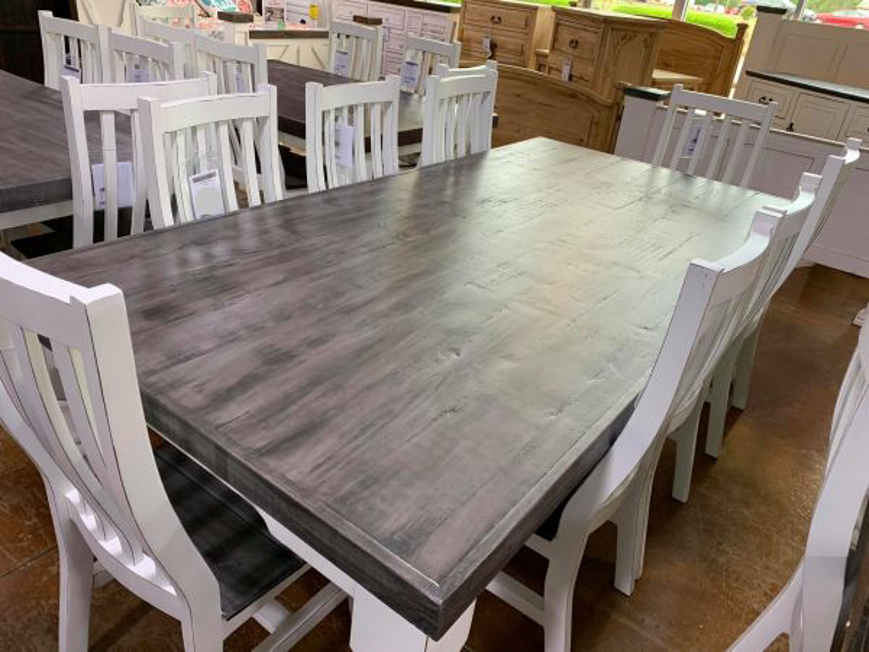 Picture of RUSTIC 8 FT TABLE AND 8 CHAIRS - WO486