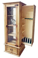 Picture of RUSTIC RECLAIM GUN CURIO CABINET WITH MIRROR - MD494