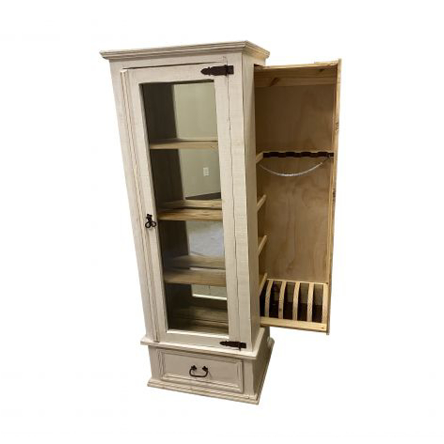 Picture of RUSTIC GUN CURIO CABINET WITH MIRROR - MD505
