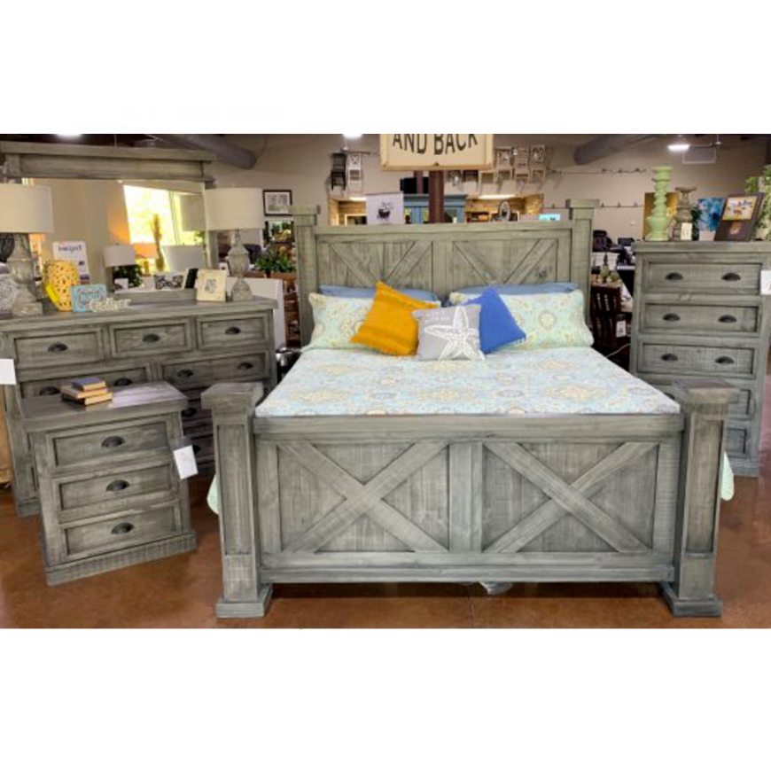 Picture of RUSTIC QUEEN CRATE X BED SET JM - TE118