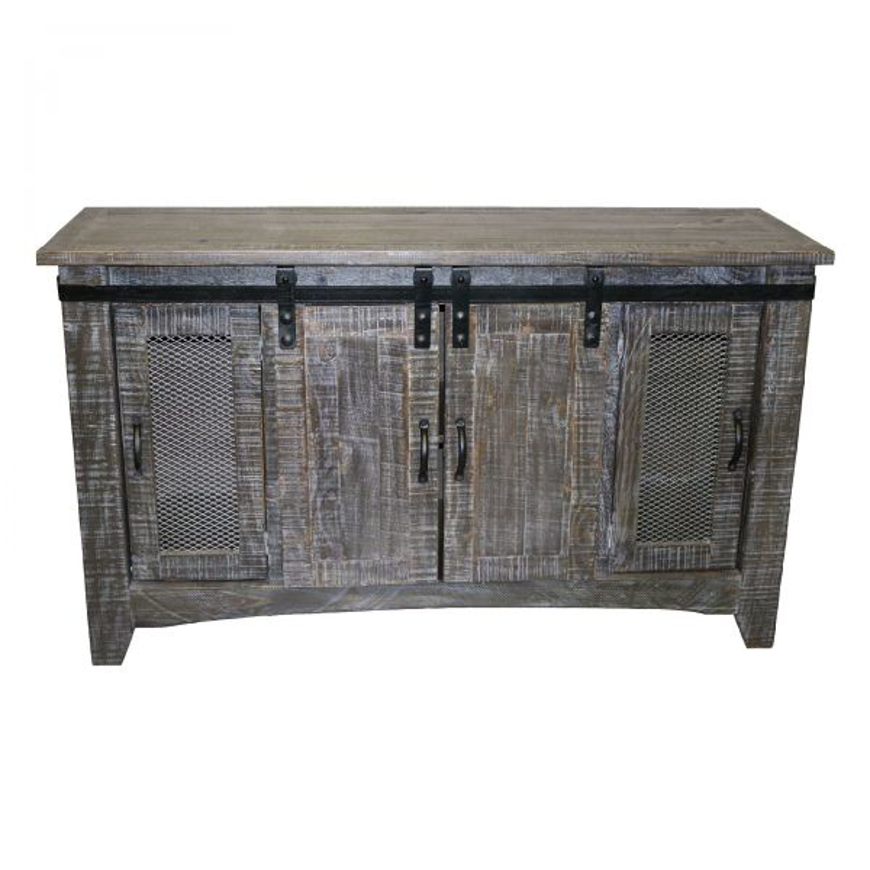 Picture of RUSTIC BARNWOOD TV CONSOLE WITH  SLIDING BARNDOOR - MD599