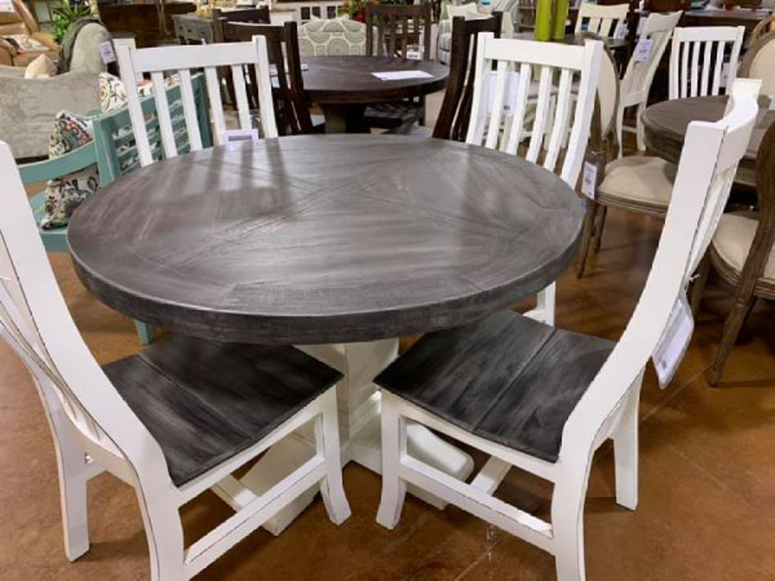 Picture of 47 IN ROUND RUSTIC TABLE & 4 CHAIRS - WO492