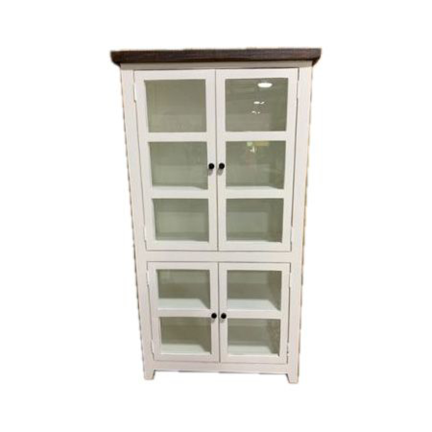 Picture of RUSTIC CABINET ANTIQUE WHITE GRAY TOP - WO219