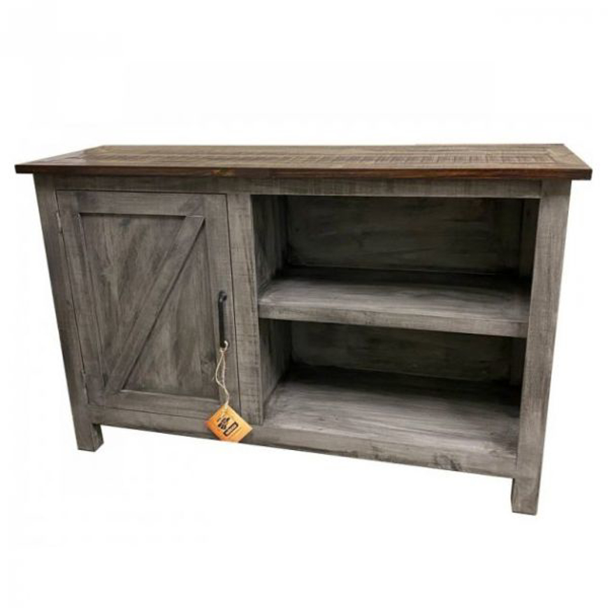 Picture of RUSTIC CHARCOAL GRAY BROWN TOP 52" TV CONSOLE - MD593
