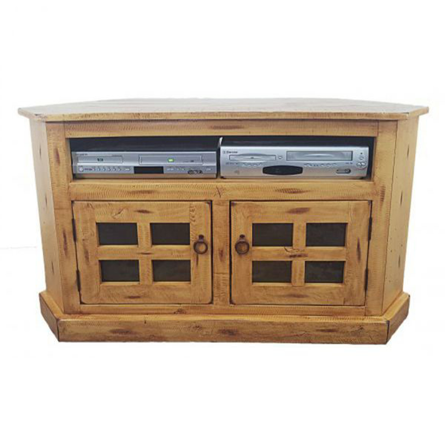 Picture of Rustic Curve Corner TV Stand