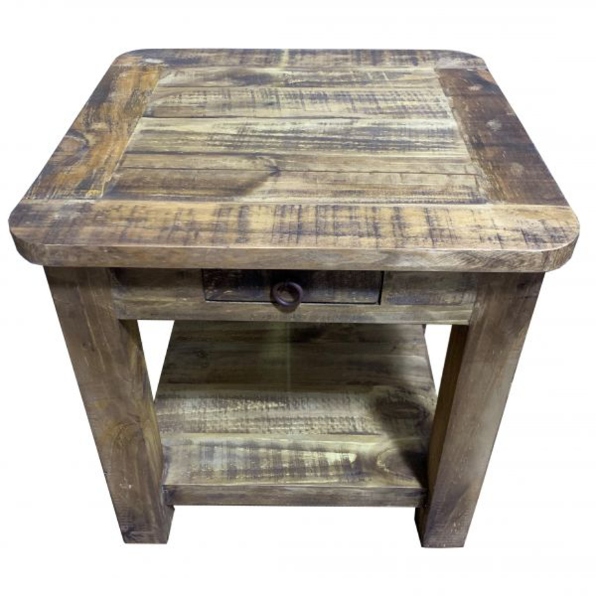 Picture of RUSTIC HONEY ROUGH END TABLE - TE185