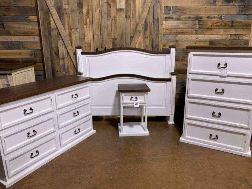 Picture of RUSTIC ANTIQUE WHITE TWIN ROMA SET - TE254