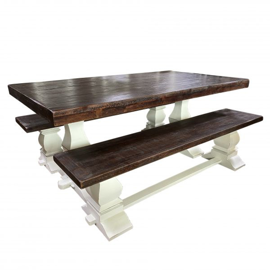 Picture of RUSTIC TABLE AND 2 BENCHES - WO353