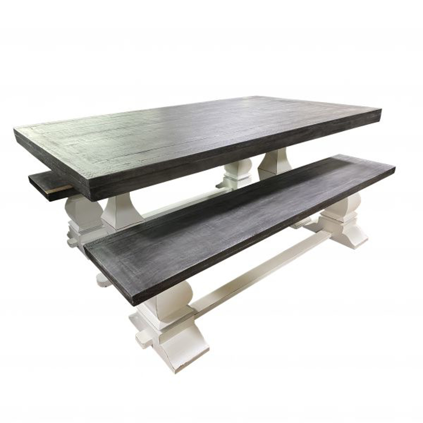 Picture of RUSTIC TRESTLE TABLE AND BENCHES - WO354