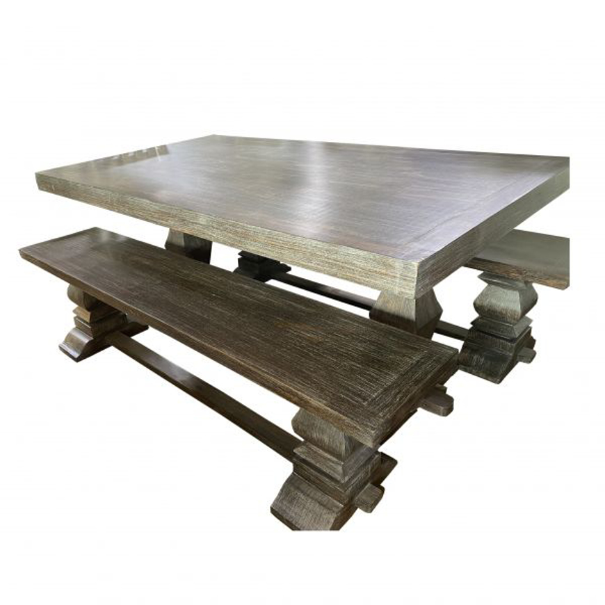 Picture of RUSTIC TRESTLE TABLE & BENCHES - WO499