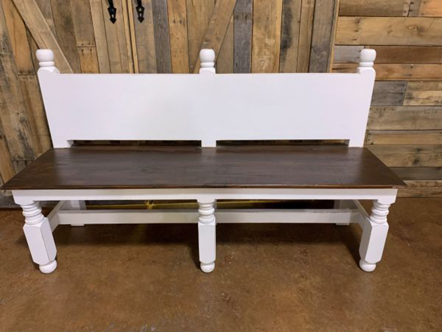 Picture of ANTQ WHITE 5 FT BENCH W/ BACK