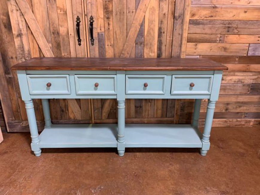 Picture of ANTIQUE TURQUOISE SOFA TABLE