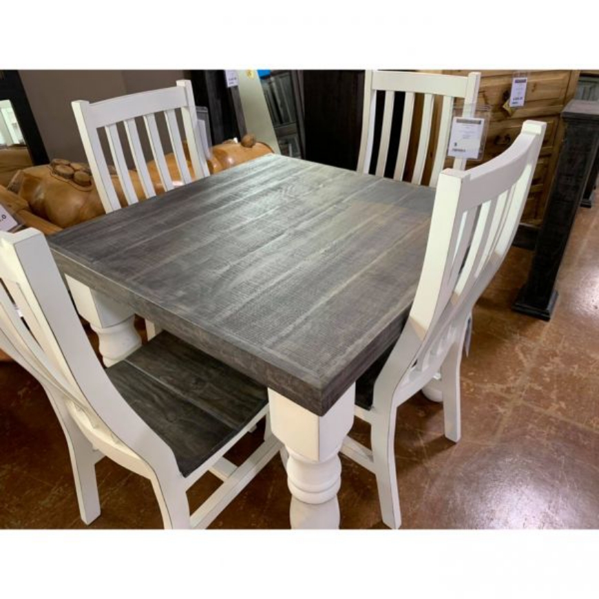 Picture of RUSTIC SQUARE TBL AND 4 CHAIRS - WO490