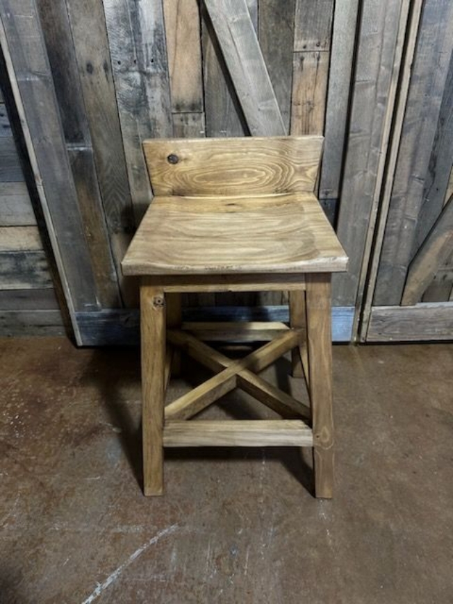 Picture of MEDIUM WAX 24IN STOOL W/ BACK