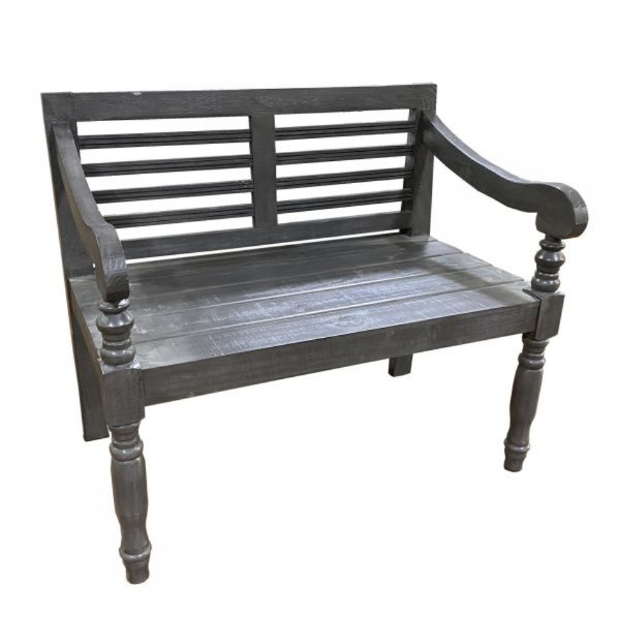 Picture of RUSTIC RECLAIMED CHARCOAL GRAY BENCH - MD682