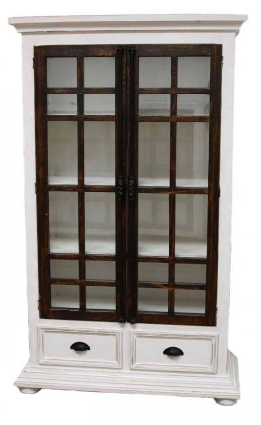 Picture of RUSTIC LARGE CABINET WITH RECLAIM BROWN DOORS WHITE INSIDE - MD500