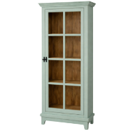 Picture of RUSTIC TIFFANY BLUE GLASS 1 DOOR CABINET - MD513
