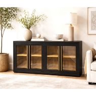 Picture of BLACK CONSOLE WITH GLASS
