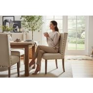 Picture of LINEN BACK & SEAT WINGED CHAIR