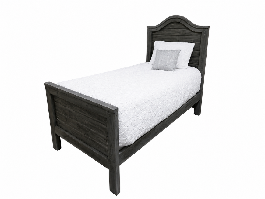 Picture of RUSTIC CURVED GRAY RANCH BED TWIN - MD792