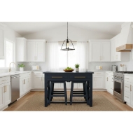 Picture of ISLAND W/STOOLS TEAL/GOLD