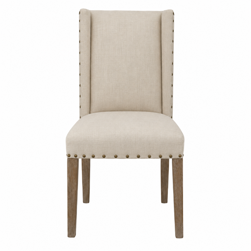 Picture of LINEN BACK & SEAT WINGED CHAIR
