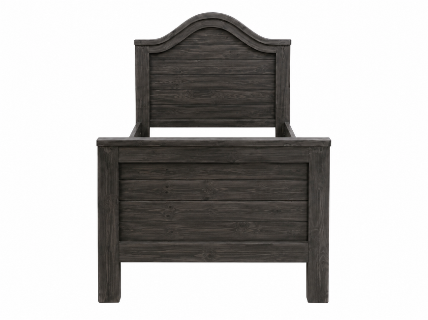 Picture of RUSTIC CURVED GRAY RANCH BED TWIN - MD792