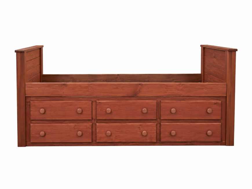 Picture of Twin Bookcase Captain Bed w/Six Drawer Unit